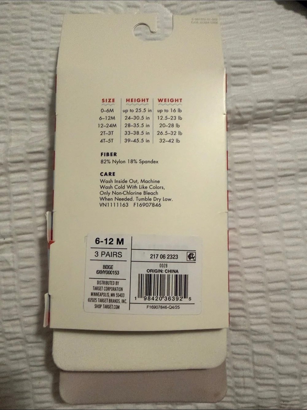 Cat & Jack Opaque Tights - baby girl 6-12M